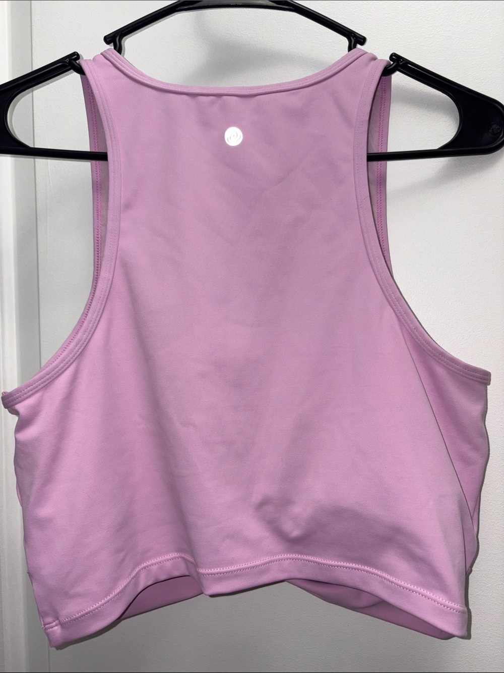 Apana Pink Purple Twist Front Cropped Workout Tank Top Built In Padded Bra Large - Picture 5 of 6